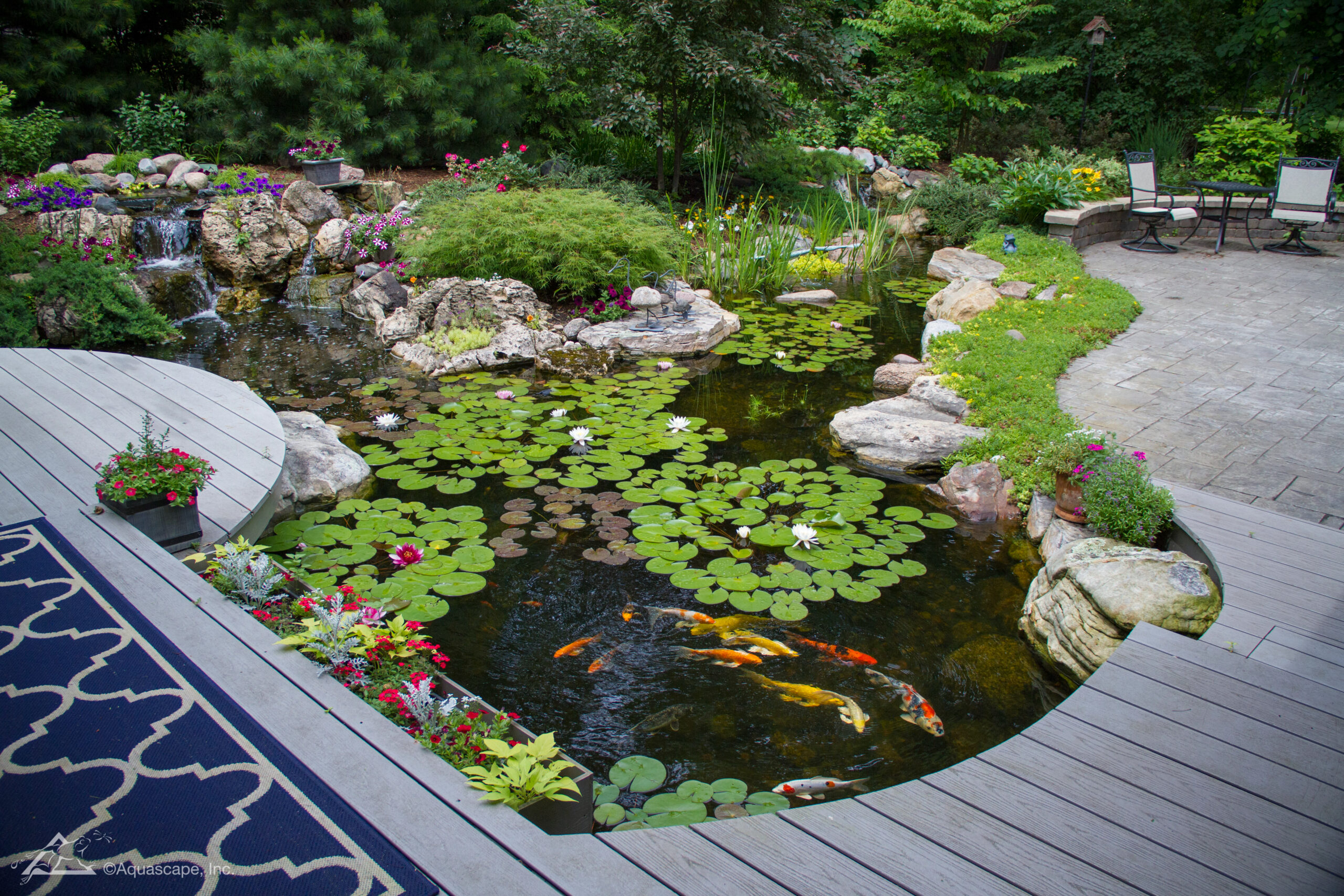 Custom koi pond installation in Tyler, Texas