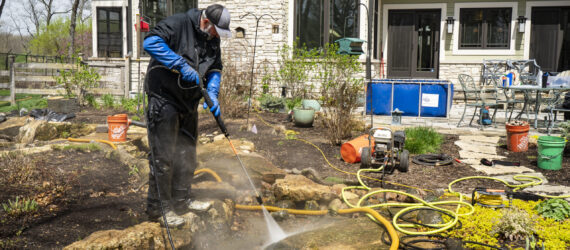 Custom koi pond installation in Tyler, Texas