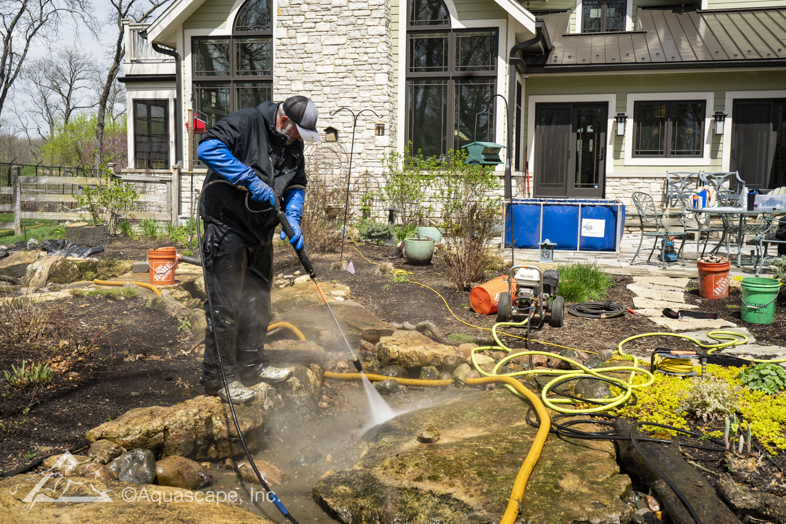 Custom koi pond installation in Tyler, Texas