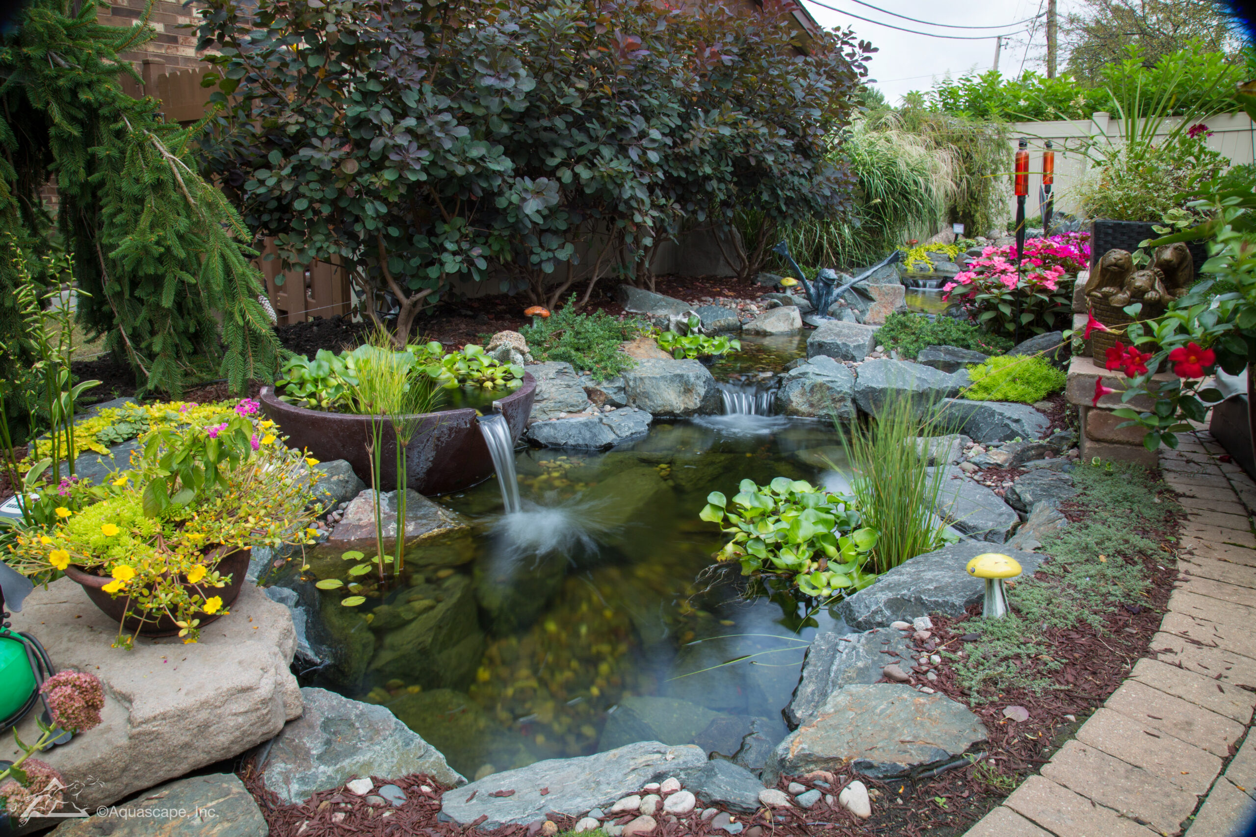 Custom koi pond installation in Tyler, Texas